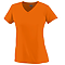LADIES WICKING V-NECK TEE ORANGE Front Angle Left